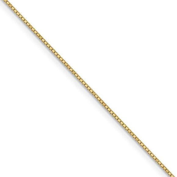 0.9mm 14k Yellow Gold Box Chain w/Spring Ring Necklace, 20 Inch - Picture 1 of 8